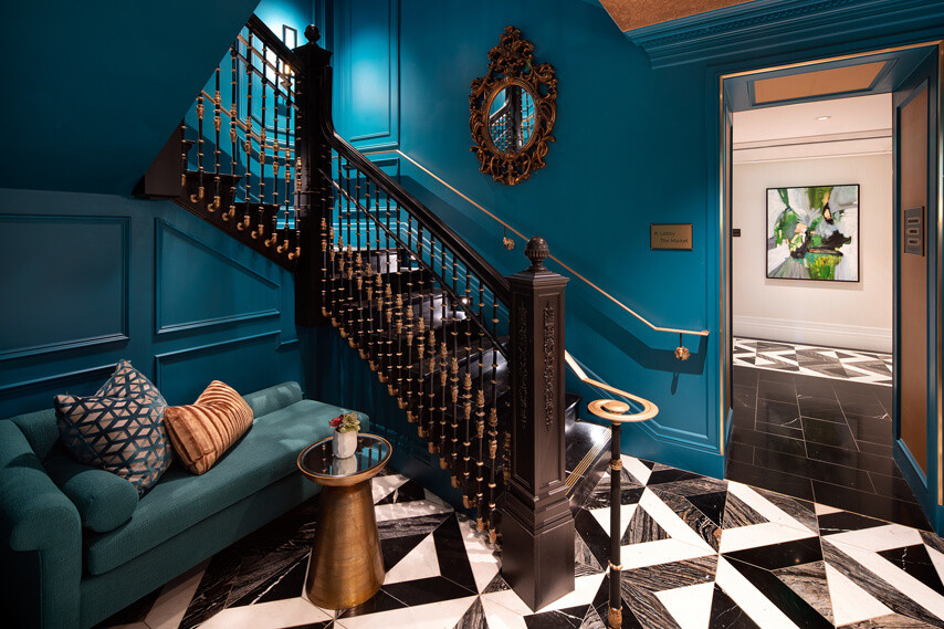 Civic-Center,-Courtyard,-custom-stone-mosaic,-Downtown,-hotel,-Marriott,-San-Francisco