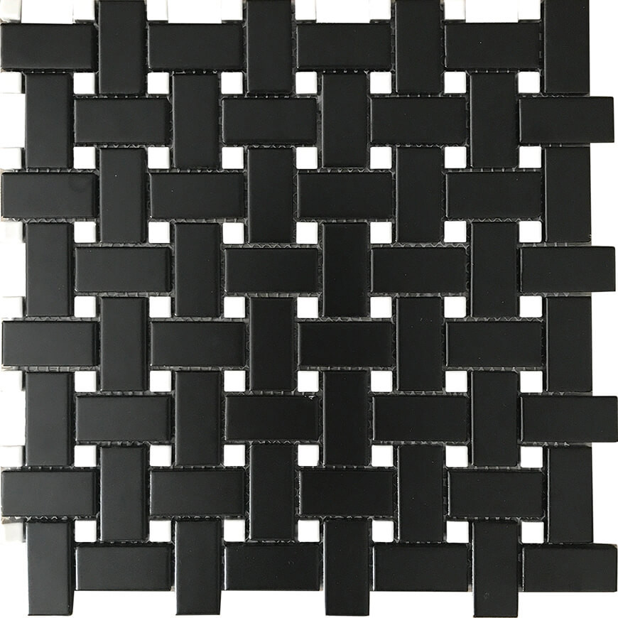 Eden-Glazed-Porcelain-Mosaic-Basket-Weave-Black-and-White-Matte-Swatch-34596
