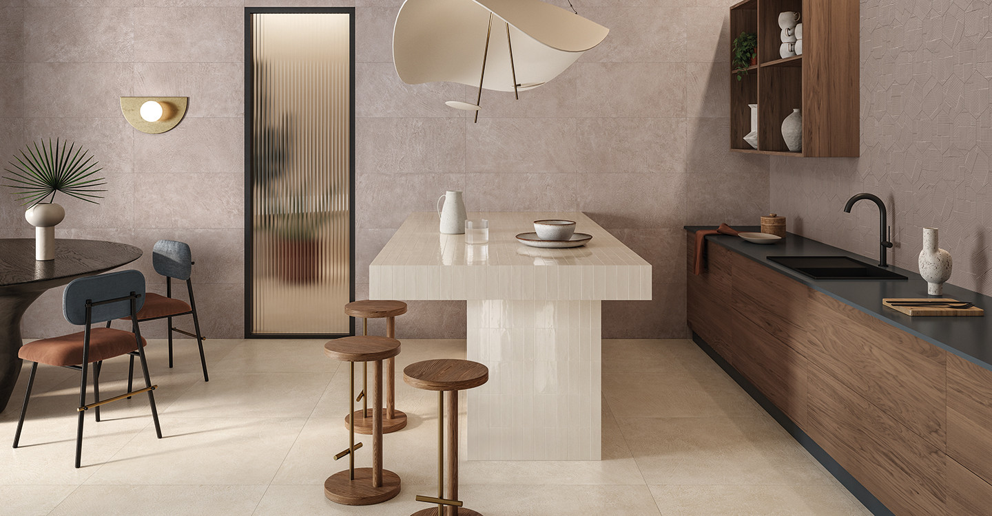 Sixty Sabbia 80x80 - Fango 60x120 Amb Cucina