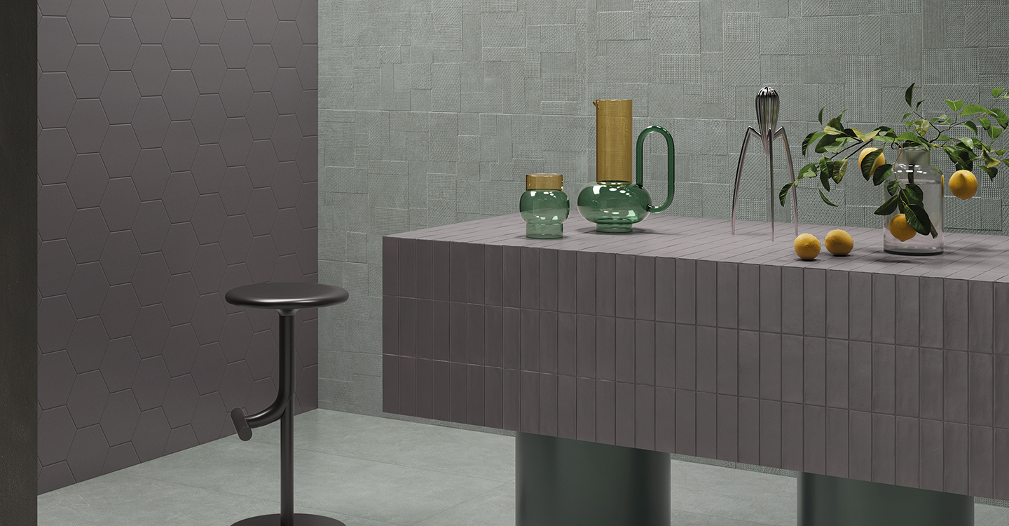 Sixty Salvia 60x120 - Esagona Antracite Amb Cucina copy