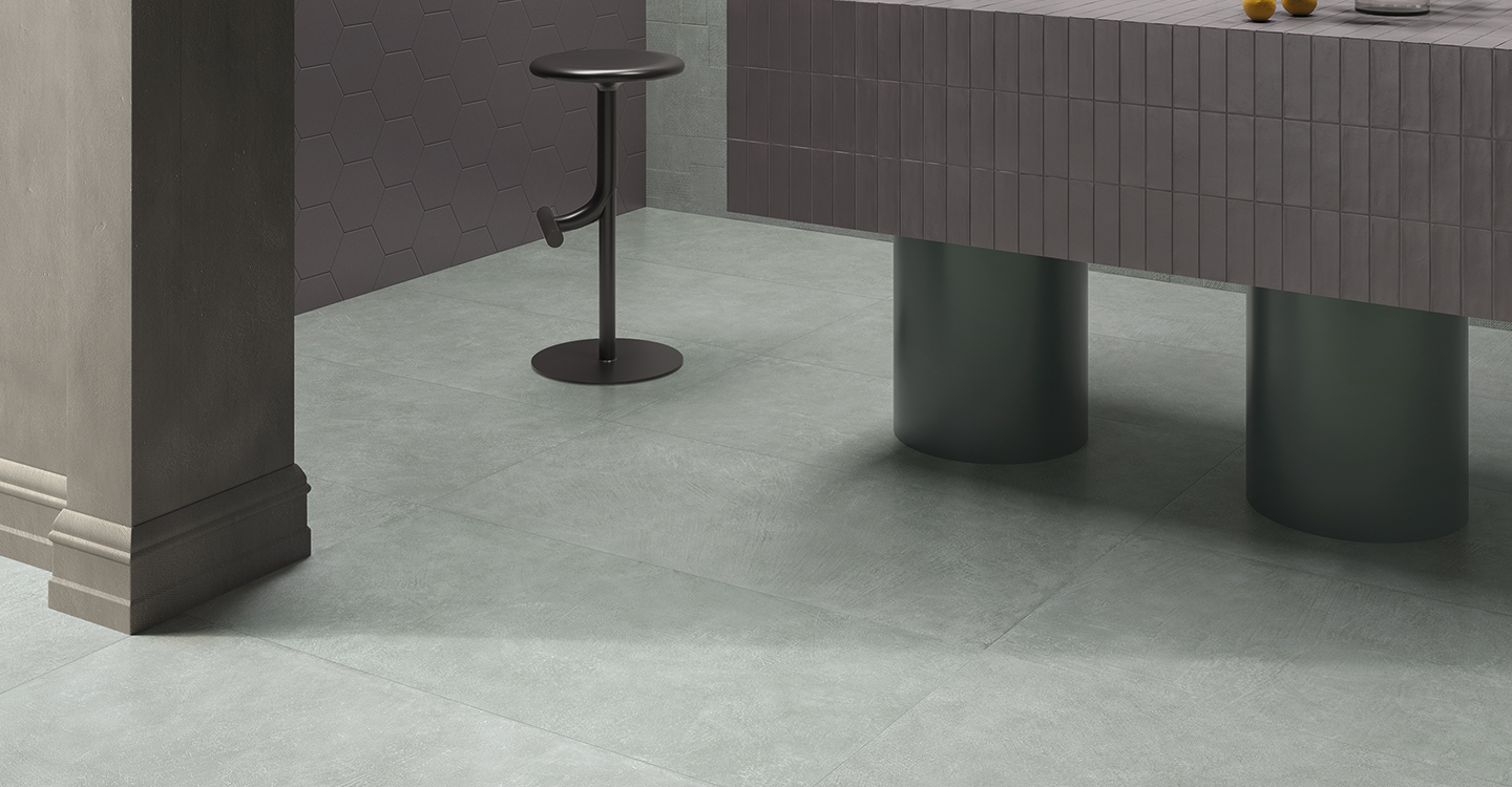 Sixty Salvia 60x120 - Esagona Antracite Amb Cucina