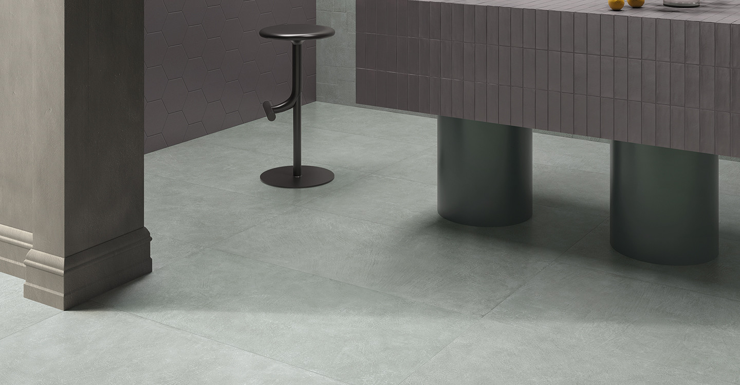 Sixty Salvia 60x120 - Esagona Antracite Amb Cucina