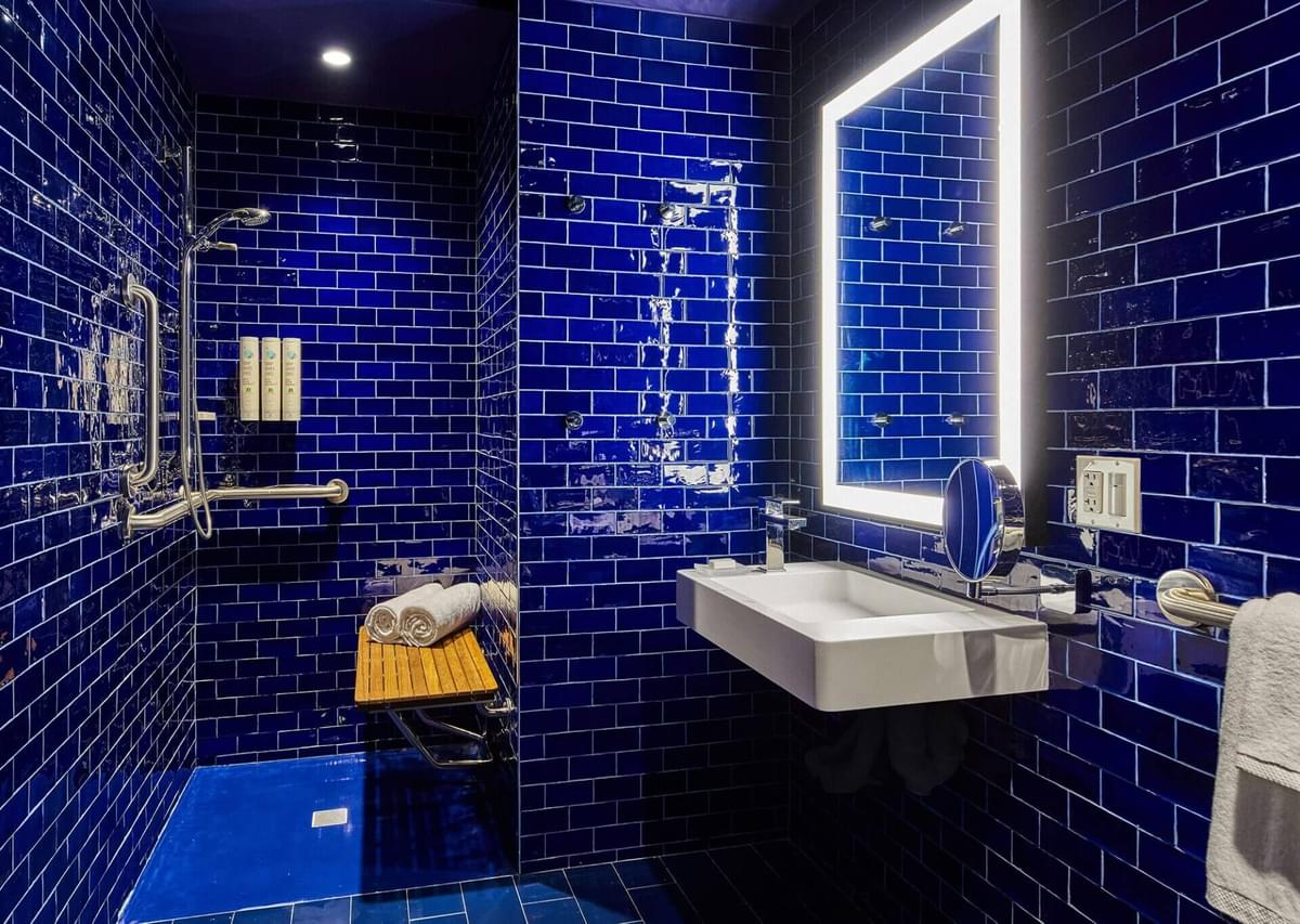 Dark Blue Bathroom Tile