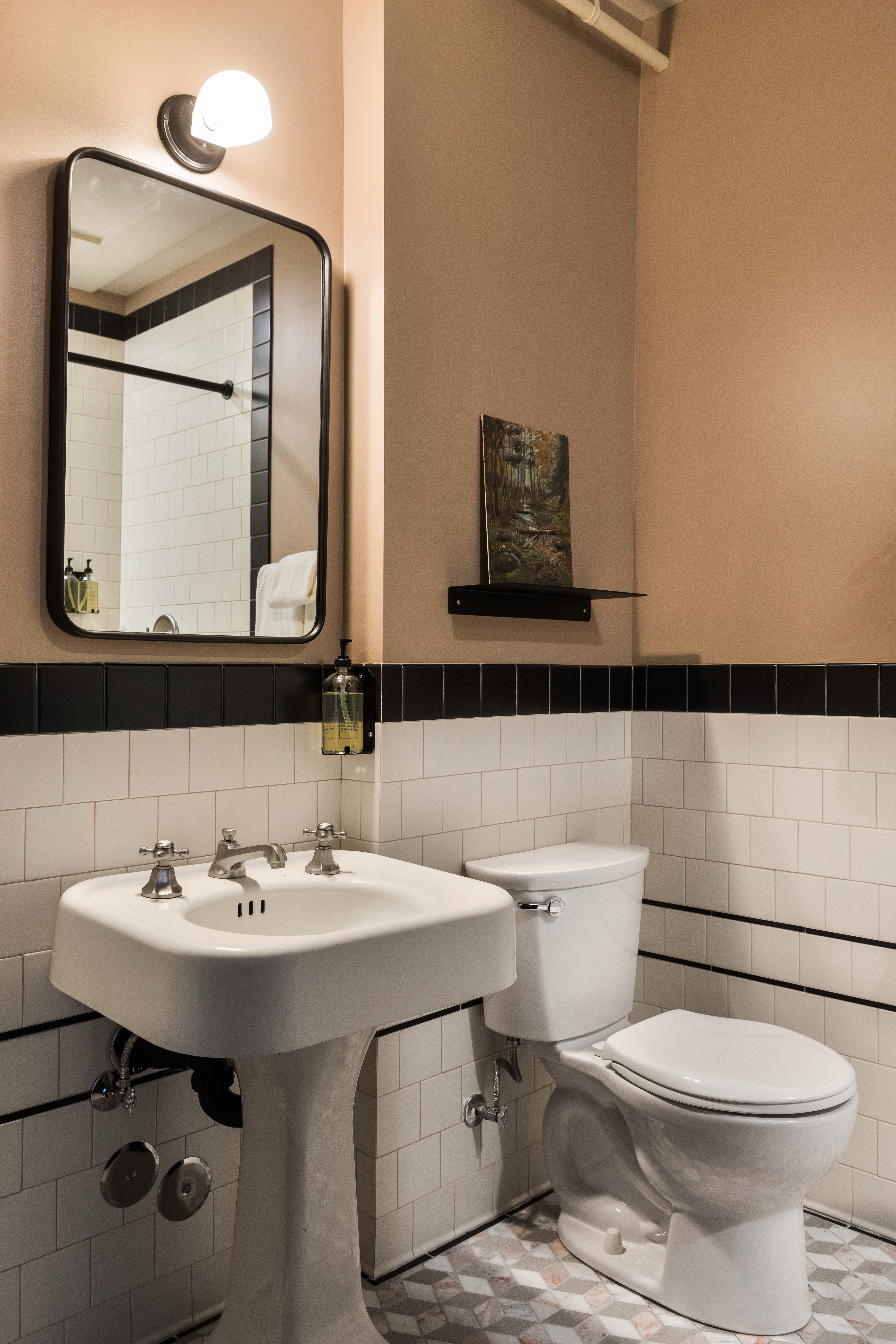 Bathroom with white tile